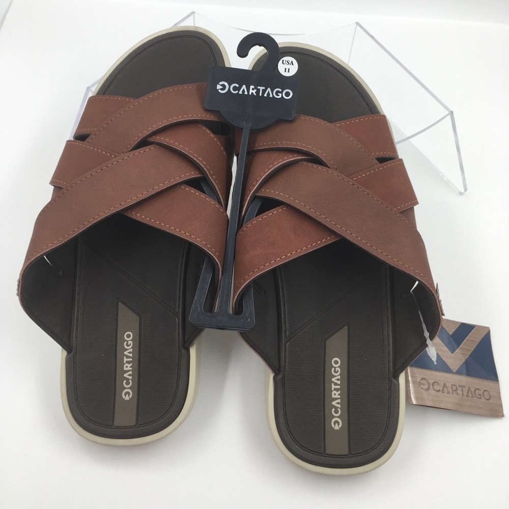 Cartons Valencia Sandals Brown Criss Cross